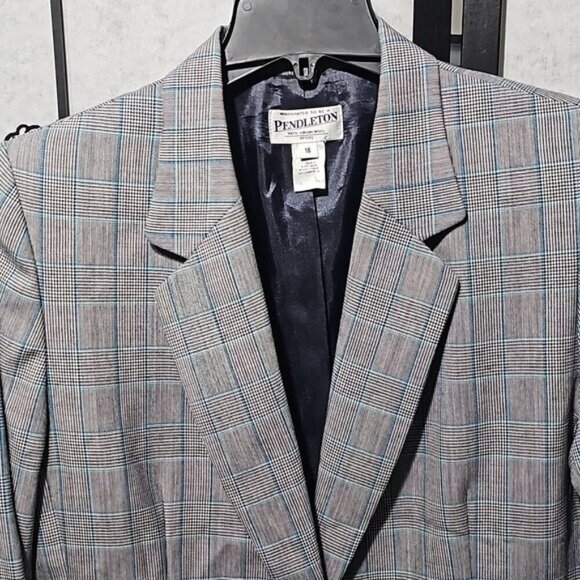 Pendleton Vintage 2 Piece Plaid Elegant Virgin Wool Skirt Set Size 16 - Picture 3 of 14